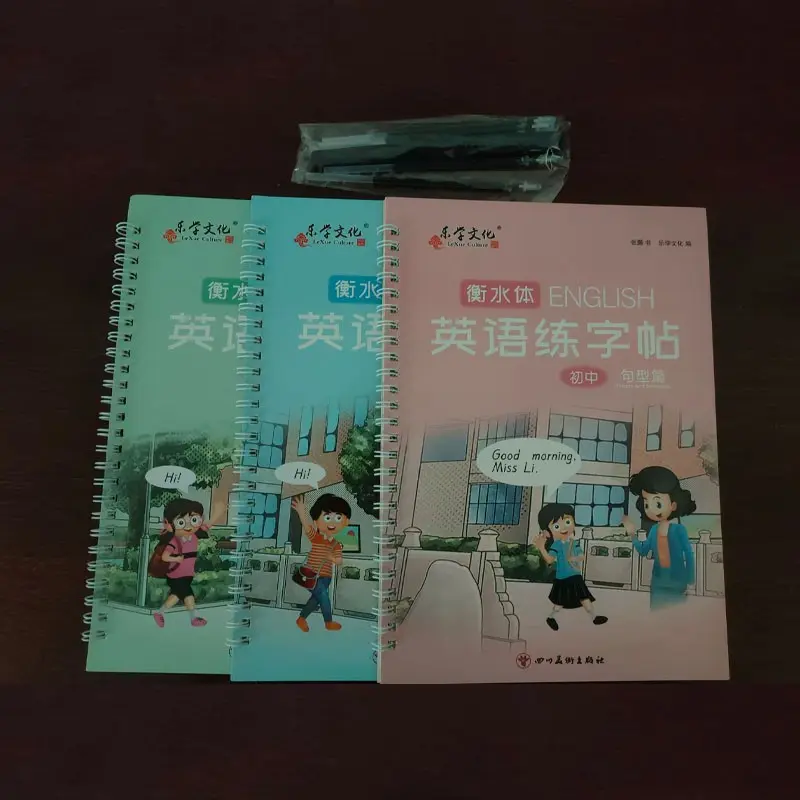 3D Groove English Handwriting Practice Book Set, Reusable Calligraphy Notebook for Kids & Adults, Ideal for Learning & Creative Writing