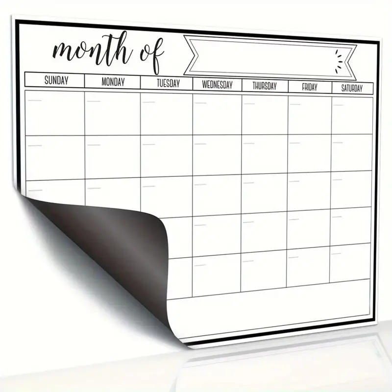 1-Piece Magnetic Dry-Erase Fridge Calendar 📅🧲 - Ideal Kitchen Refrigerator Planner, Black Friday Deal: Perfect Halloween/Christmas/New Year Organizer