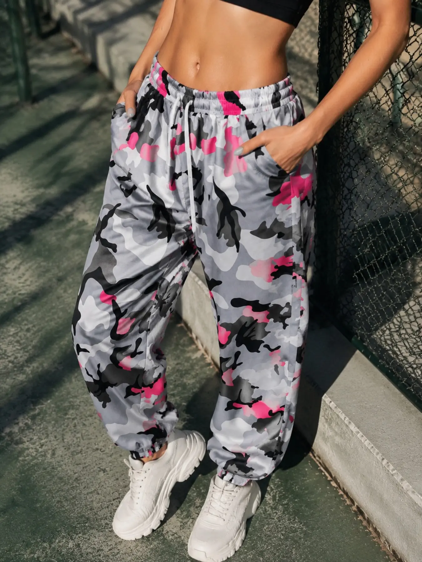 Women's Camouflage Sports Pants, Elastic Waistband, Casual Sweatpants, Comfortable and Stylish, Perfect for Daily Wear