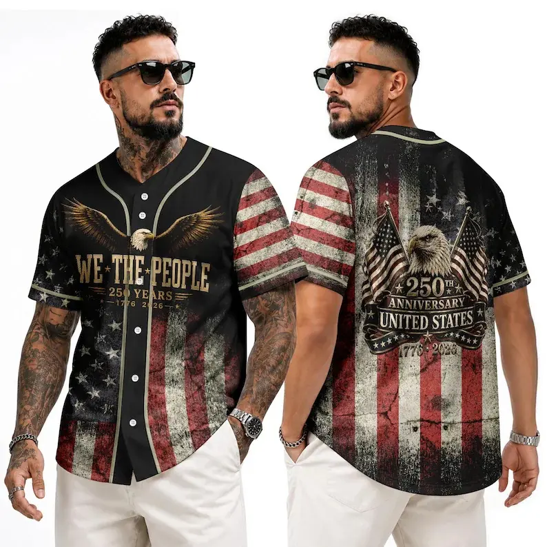 USA 250th Anniversary Baseball Jersey, 4th of July Outfit Women Men Youth #   TikTokMadeMeBuyIt #   TikTokShop