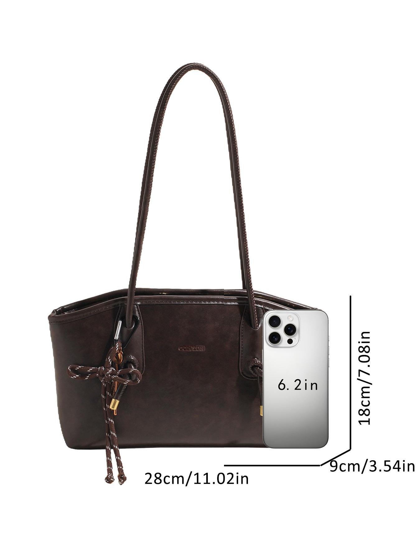 26 Women's Elegant Solid Color Hobo Shoulder Bag, Fashionable Large Capacity Crossbody Bag for Daily Used, Casual Trendy Versatile High-quality Daily Commuting Bag