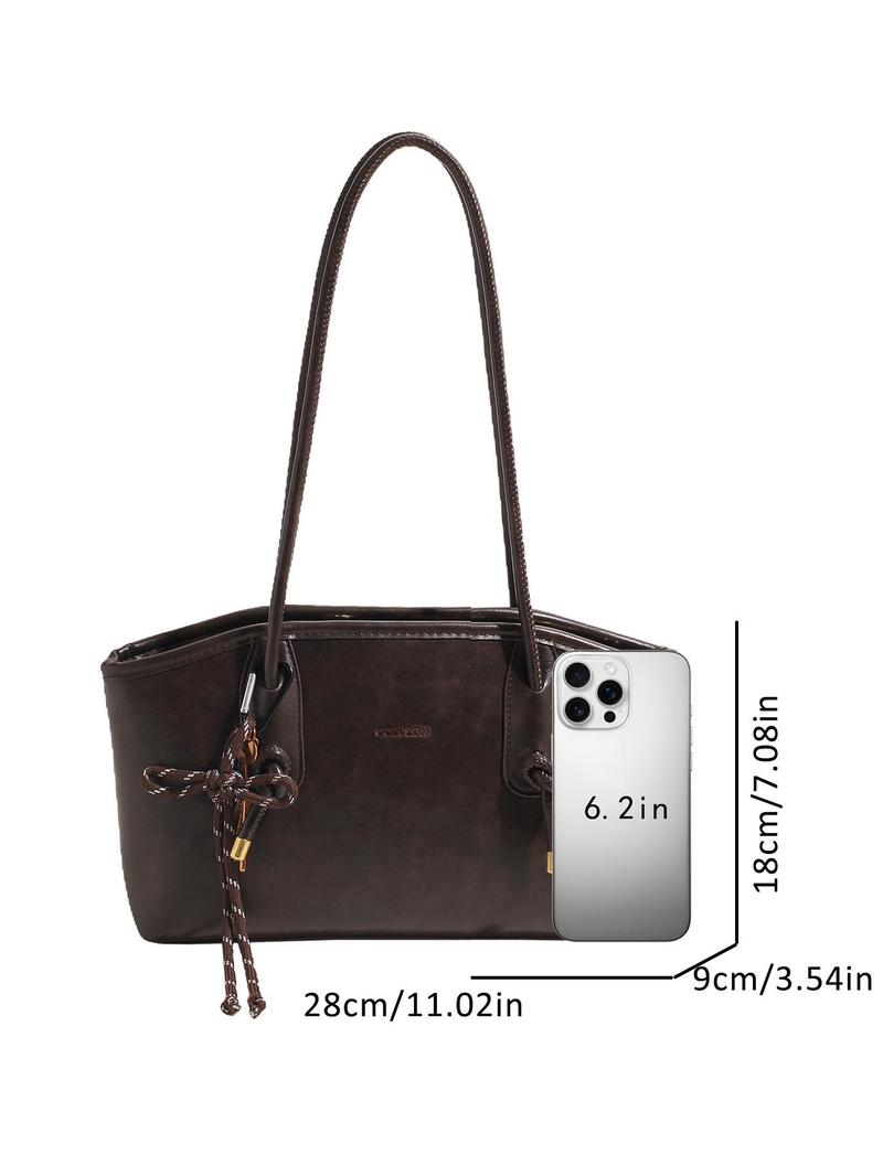 26 Women's Elegant Solid Color Hobo Shoulder Bag, Fashionable Large Capacity Crossbody Bag for Daily Used, Casual Trendy Versatile High-quality Daily Commuting Bag