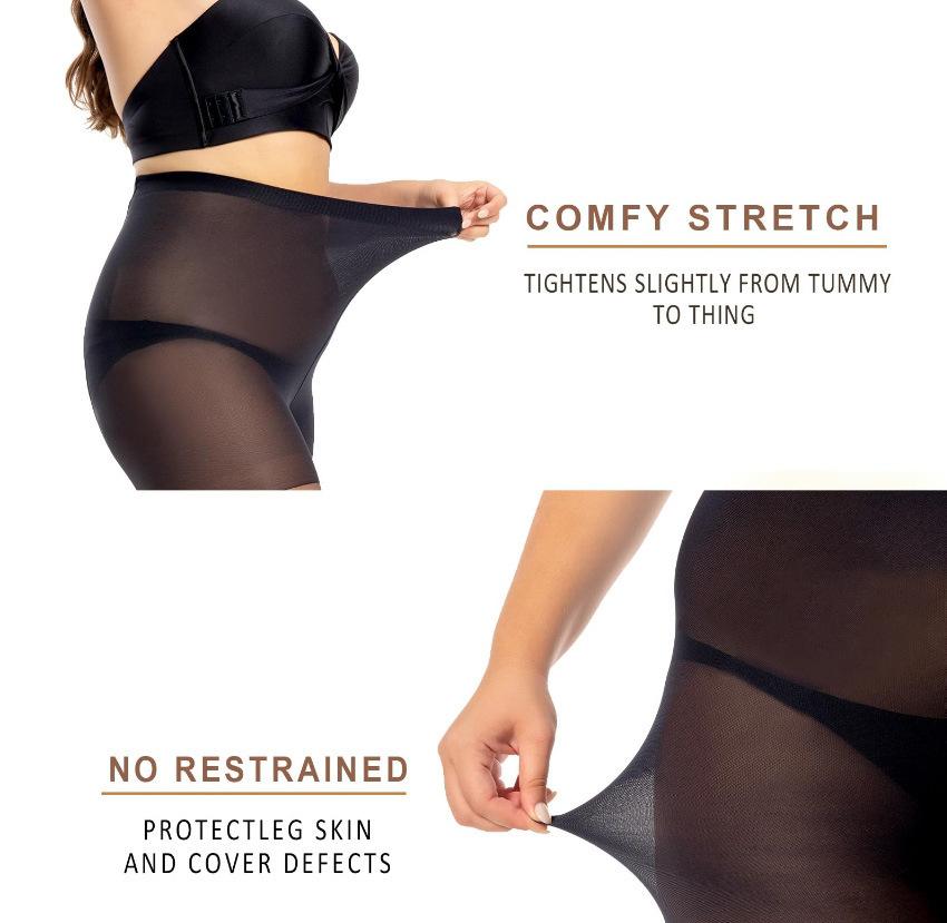 Women Ultra Thin Natural Nude Look Pantyhose High Waist Slimming Fake Bare Legs Transparent Skin Tone Tights for Spring Summer