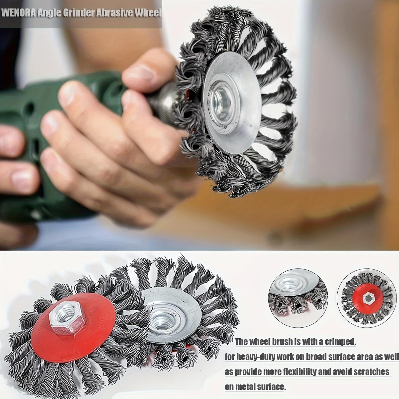 4" Wire Wheel Cup Brush Kit for Grinders, Stainless Steel Heavy-Duty, Metal Cleaning, Rust & Paint Removal, Surface Prep, Polishing, Grinding, Professional & DIY Use, Ideal Gift for Mechanics, Craftsmen, Workshop, Car, Tools, Industrial, DIY Projects