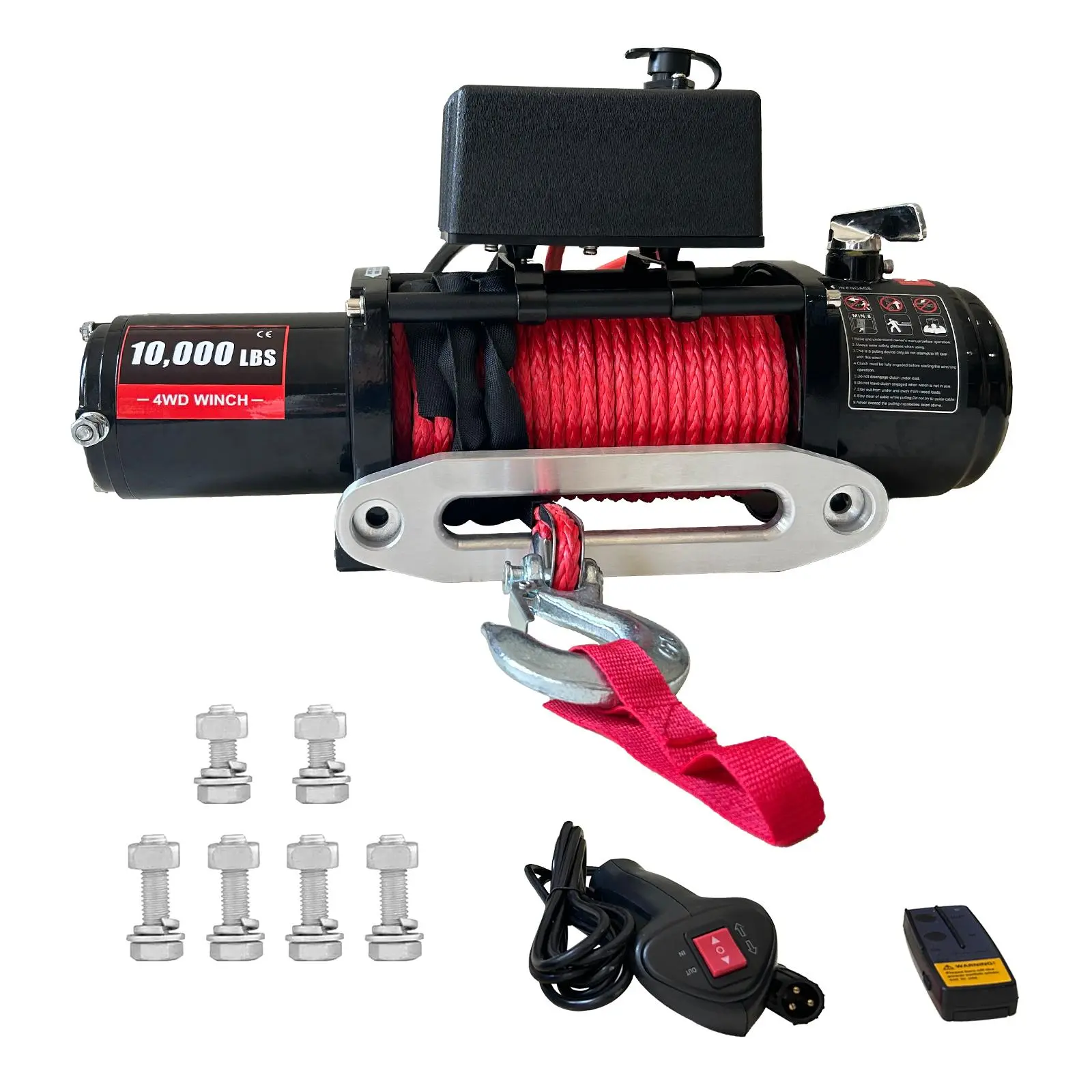 Heavy Duty 10000lbs 12V Electric Winch for Truck, SUV, ATV, UTV – 85ft Synthetic Rope – IP67 Waterproof – High Power 5.7HP Motor – Wireless & Wired Remote Controls – Ideal for Off-Road, Towing, Trailer, Recovery