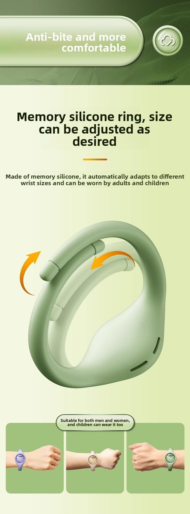 Refreshing Mosquito Repellent Wristband, Powerful Anti-Mosquito Bracelet for Adults & Kids, Waterproof Portable Design for Outdoor Camping Hiking Travel, Long-Lasting Insect Protection, Skin-Friendly Deet-Free Essential Oil Bracelet