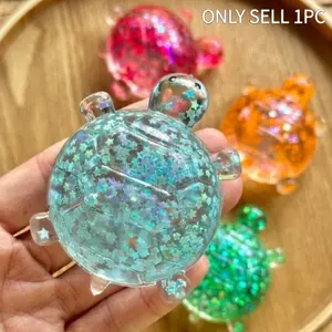 Shiny Turtle Stress Relief Toy, Tactile Pressure Ball, Calming Stress Ball, Fluid Sensory Toy, Cute Animal Desk Toy, Adult Relaxation Gift, Birthday Party Prize