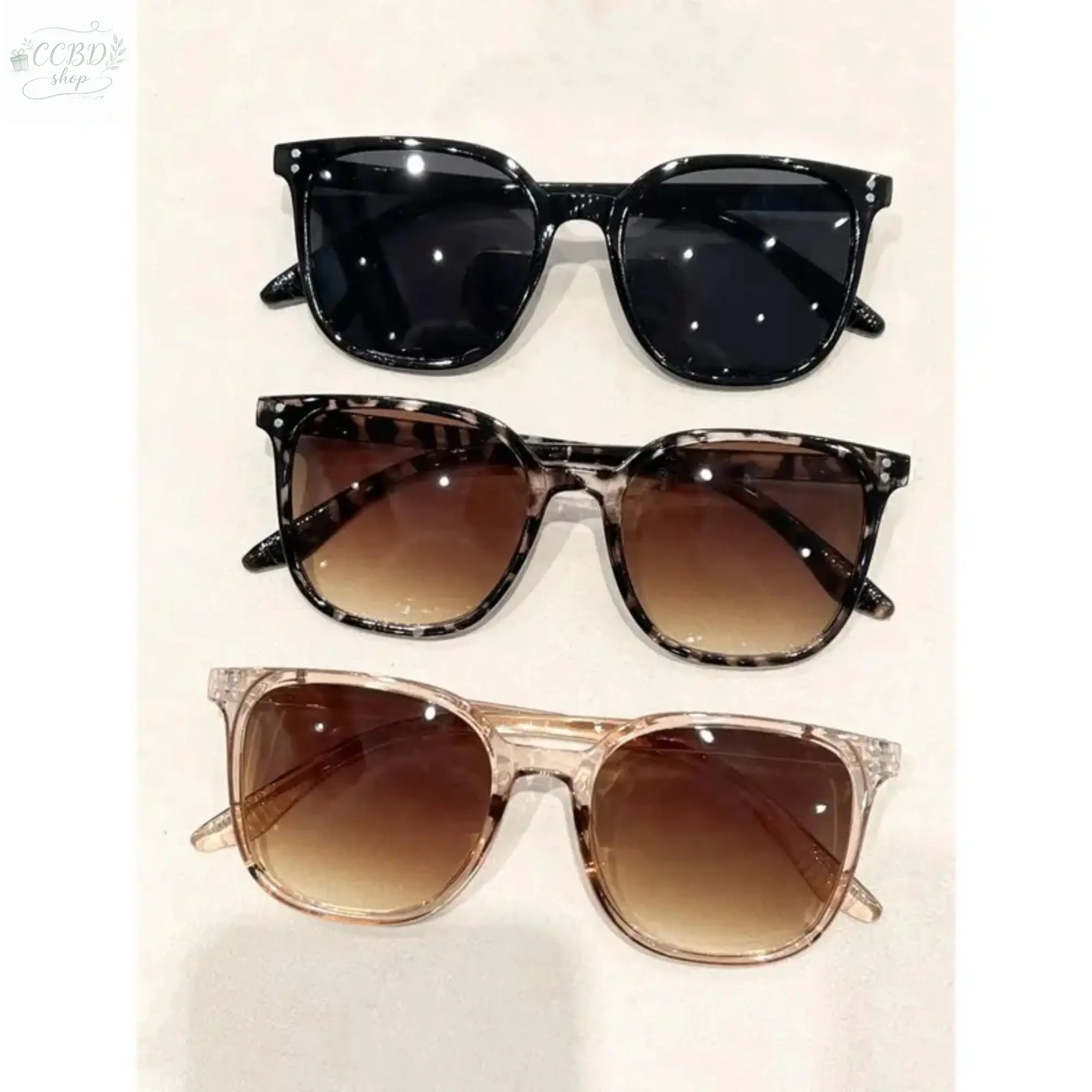 Women's 3-Piece Classic Vintage Leopard Print Sunglasses Set - Trendy Lightweight Durable Tortoiseshell Shades, UV400 Block, Ideal for Driving & Shop