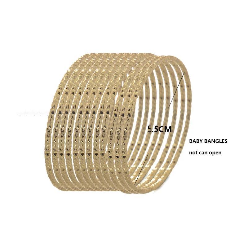 Baby Child Bangles Ethiopian Indian Bracelet 4-12years Old Gold Color Bracelet Bangles African Ball Party Gifts Not Can Open