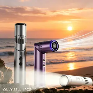 Flashlight handheld fan, Rechargeable rotating fan, Rechargeable cooling fan, 90 ° rotation, mini travel fan, 199 speed, 3000mAh, with LED display screen, portable outdoor fan, suitable for night, exercise, birthday gift
