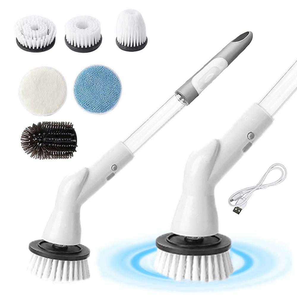 The multi-functional electric brush with liquid addition is suitable for bathroom and kitchen floor scrubbing brushes. It can replace 5 or 6 rotating electric brushes Rechargeable Spin Scrubber