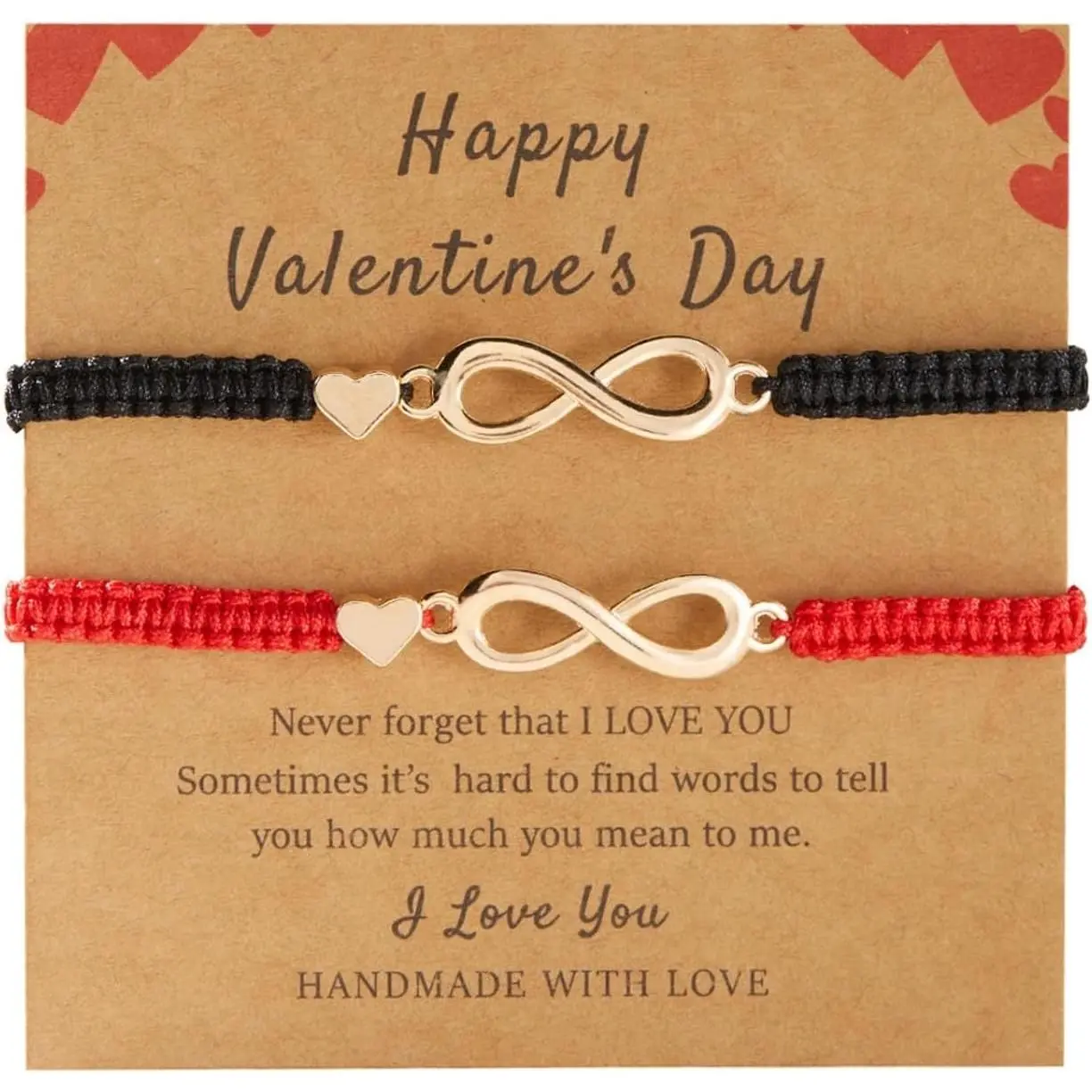 2 count  Infinity Bracelet Set for Couples Romantic Adjustable Rope Matching Bracelets Christmas Anniversary Valentines Gifts for Him Her Boyfriend Girlfriend Lovers Husband Wife