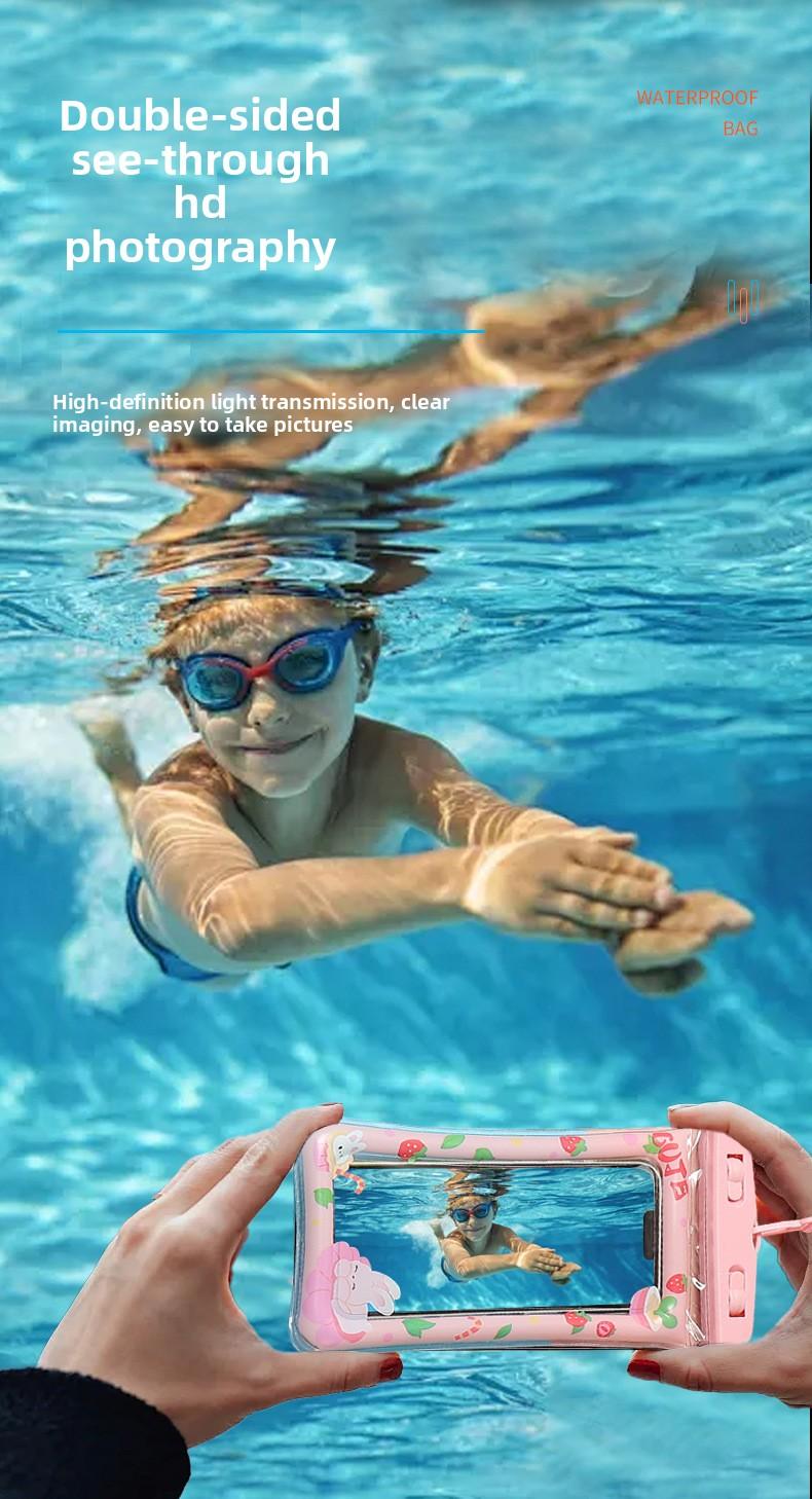 Waterproof mobile phone bag, transparent waterproof mobile phone case lanyard, better buoyancy on the inflatable edge, suitable for swimming, cruises, diving, kayaking, hot springs, SPA mobile phone bags
