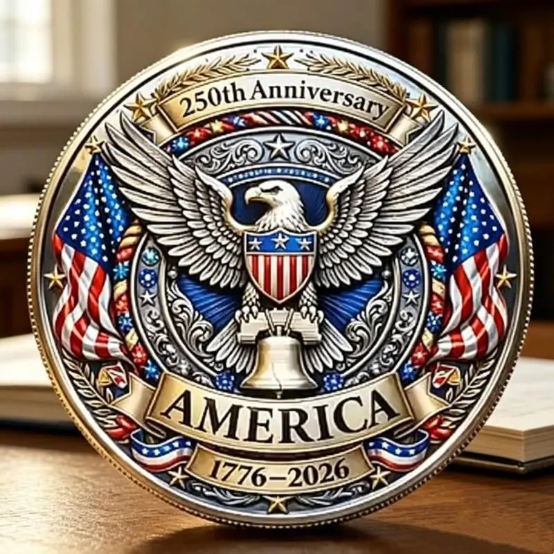 American 250th Anniversary Liberty Coin, Statue of Liberty Bald Eagle Star Flag Replica, Classic Independence Emblem, Perfect Gift