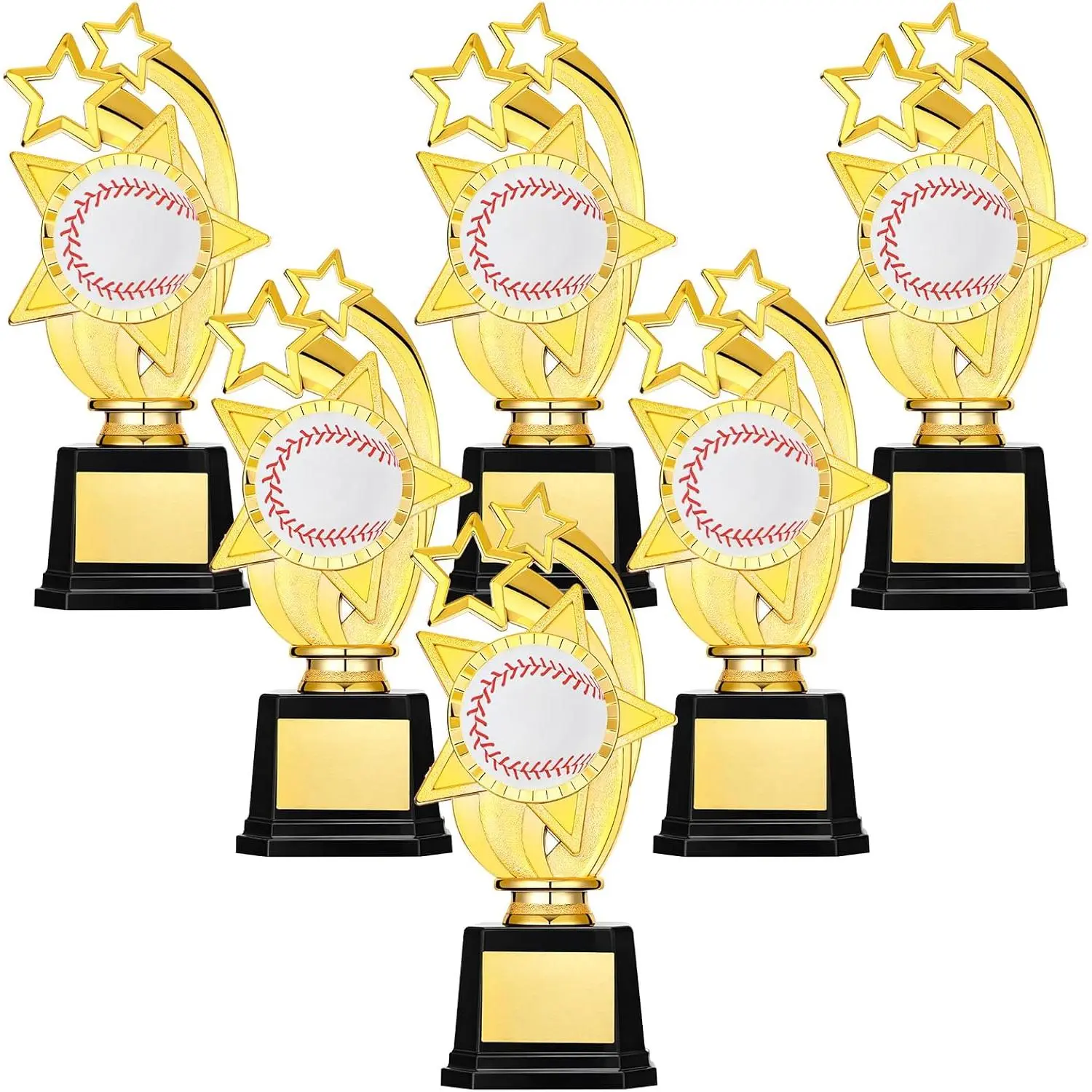 Kenning 6 Pcs Soccer Softball Baseball Basketball Trophy Award 7.87 Inch Gold Cup Sports Medals Bulk Tall Contest Trophies Team Reward Prize Gift for Competition Sports Tournament Party