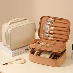 Waterproof Oxford Cloth Cosmetic Storage Bag with Divider Baffle, Portable Makeup Organizer Case for Women, Travel-Friendly Beauty Tools Pouch, Y2K Minimalist Large Capacity Toiletry Bag for Daily Use, Commuting, Gym & Travel, Lightweight Functional Makeu