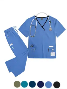 Men's Nursing Home Scrub Set Two-piece Neutral Care Uniform and Spa Workwear for Doctors and Nurses