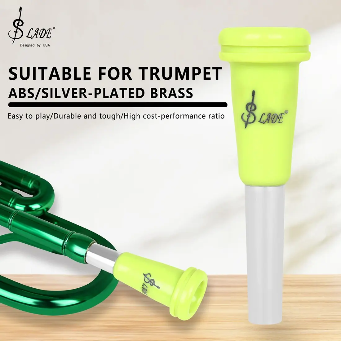 Lade Trumpet Mouthpiece Abs+metal, Durable Design for Professional Use, Steady Tone, Ideal for Musicians Seeking Quality Sound Production