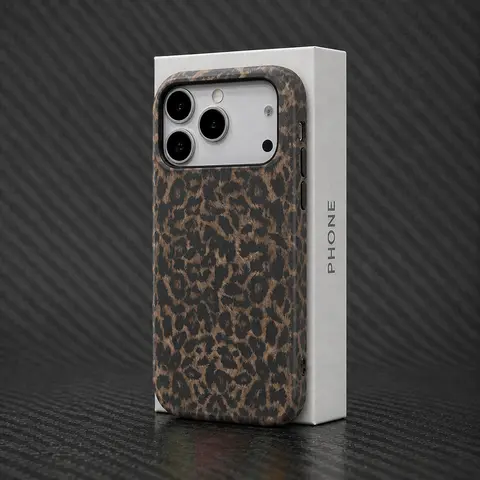 MagSafe Compatible Retro Brown & Black Leopard Print Dual-Layer 2-in-1 Hard Shell Shockproof Anti-Drop Cellphone Case Casing - For iPhone 18/17/16/15/14/13/12/11 Pro Max/Plus/Pro Smartphone Cover for Devices, Stylish Protective Birthday Gift