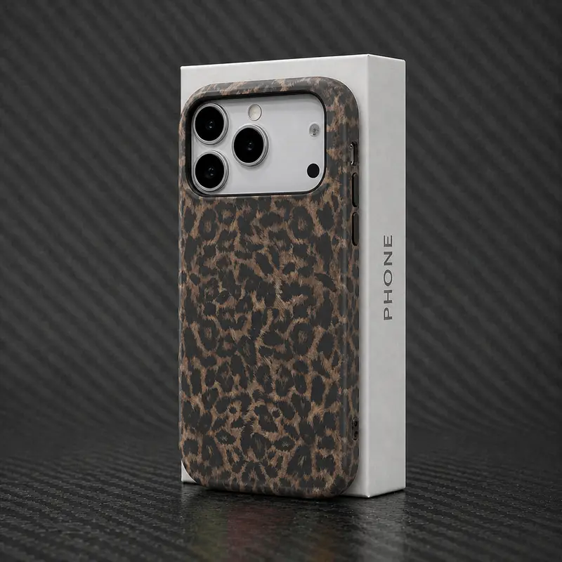 MagSafe Compatible Retro Brown & Black Leopard Print Dual-Layer 2-in-1 Hard Shell Shockproof Anti-Drop Cellphone Case Casing - For iPhone 18/17/16/15/14/13/12/11 Pro Max/Plus/Pro Smartphone Cover for Devices, Stylish Protective Birthday Gift