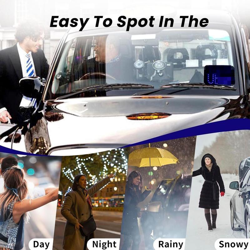 Lights with USB interface, LED logo on car windows; Two tone blue+pink sticker suction cup, adjust brightness, taxi display screen license plate lights taxi empty lights identification lights adjustable brightness dynamic function Sticker for Cars