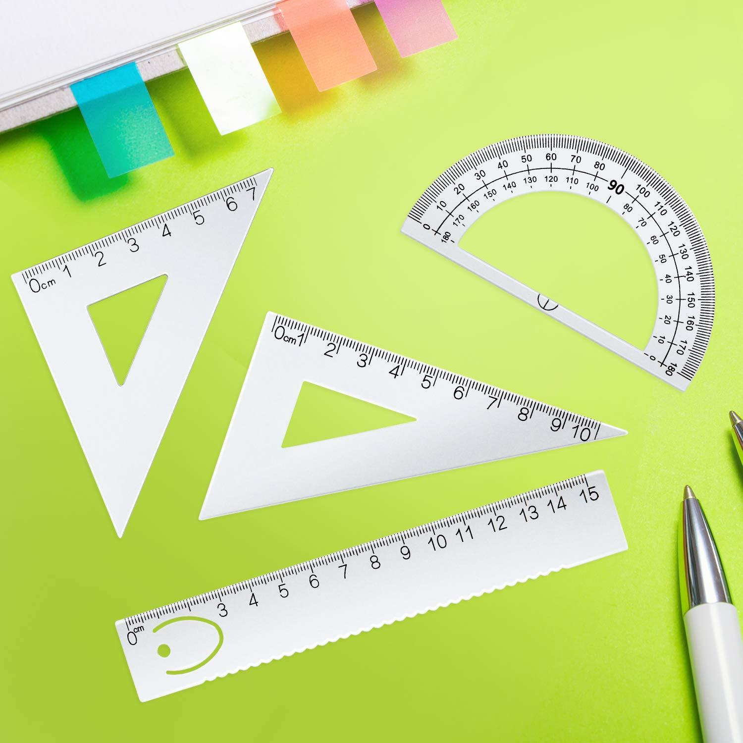 6 count Triangular Ruler Set 12 Inch Engineering Scale Aluminum Architect Drafting Ruler Metal Protractor Arquitectura Accessories for Students Draftsman Engineers Metric