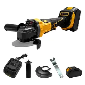 Cordless angle grinder, 2 batteries, lightweight design, battery-powered grinding tool, brushless motor, electric grinder kit, suitable for metal cutting and grinding