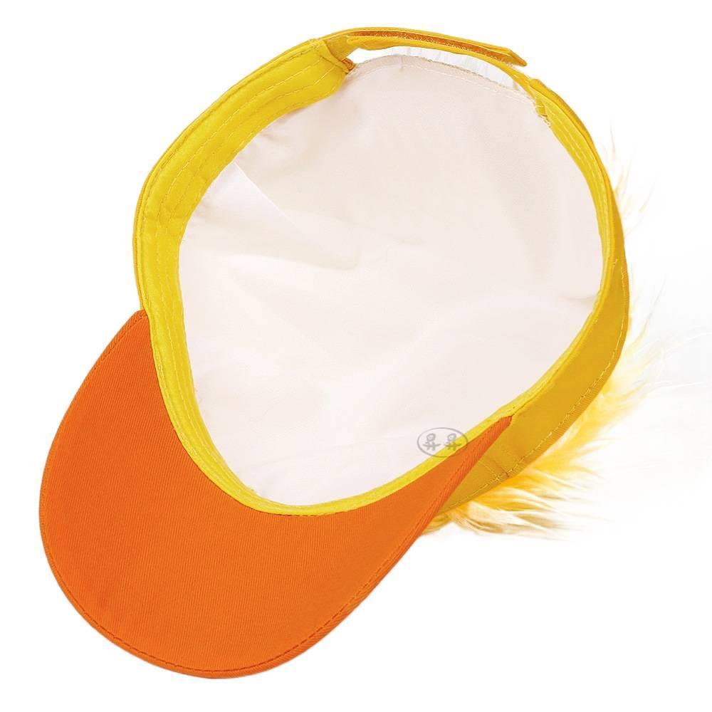 Funny and quirky penguin and yellow duck decorative cap with wig, suitable for outdoor wear, cute wig for both men and women