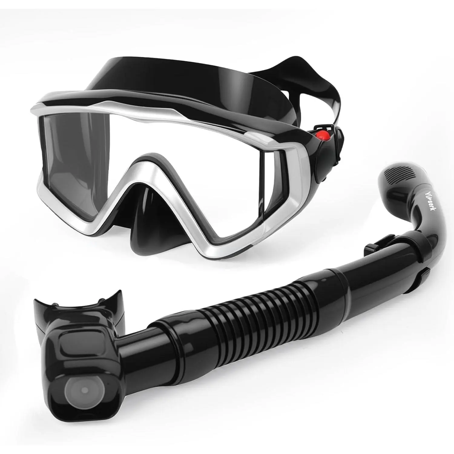 Snorkeling Gear for Adults, Anti-Fog 180°Panoramic Snorkel Mask Set with Dry Top Snorkel Tube, Soft  Scuba Gear, Adult Snorkel Set with Mesh Bag for Swimming Diving Travel