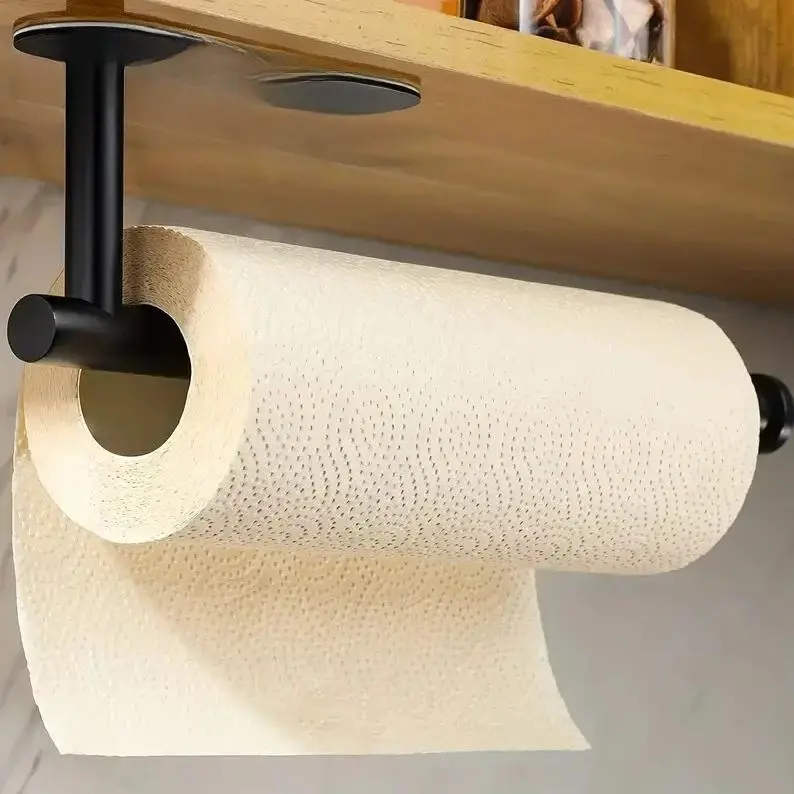 Paper Towel Holder,Self Adhesive or Drilling Paper Towel Holders Under Cabinet Stainless Steel, Space-Saving, Easy Installation for Kitchen, RV & Bathroom-13" Towel Rack for Rolls, Plastic Wrap & More. ﻿