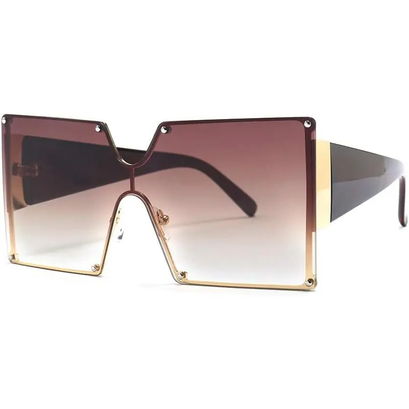 / Shield Sunglasses Woman 2019 Fashion Luxury Shades UV400  Flat Top Futuristic Sunglasses
