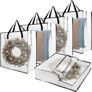 5 PCS Wreath Container - 25 inch Christmas Wreath Bag for Decorations, Container for Home with Handles