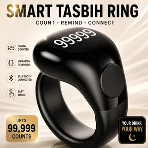Smart Tasbeeh Counting Ring, 4-Digit Display, Vibration Alerts, APP Sync, Waterproof, Muslim Prayer Ring, Daily Worship, Gift for Muslims