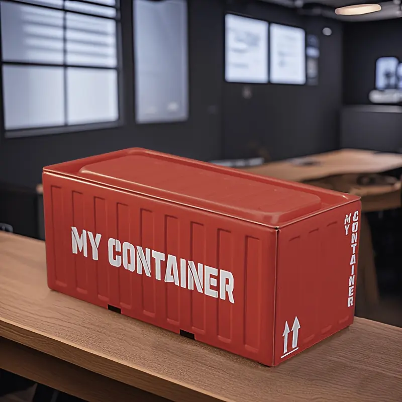 1 piece industrial style mini storage box with lid, creative multi-functional storage box, stackable square metal box, suitable for industrial style home decoration