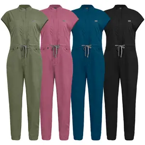 A New Premium Scrub Featuring a Stand-Up Collar, Flying Sleeves, And a Zipper, Designed for Doctors And Nurses in Operating Rooms, As Well As for Beauty Salon Professionals, Massage Therapists, And Oral Care Specialists