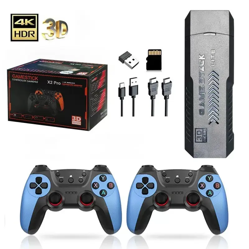 X2 Pro Retro Game Controller, Gamepad, 4K 40000+ Classic Games, Plug-And-Play HDMI, 64GB Wireless, Dual 2.4g, Home Entertainment, Christmas Gift