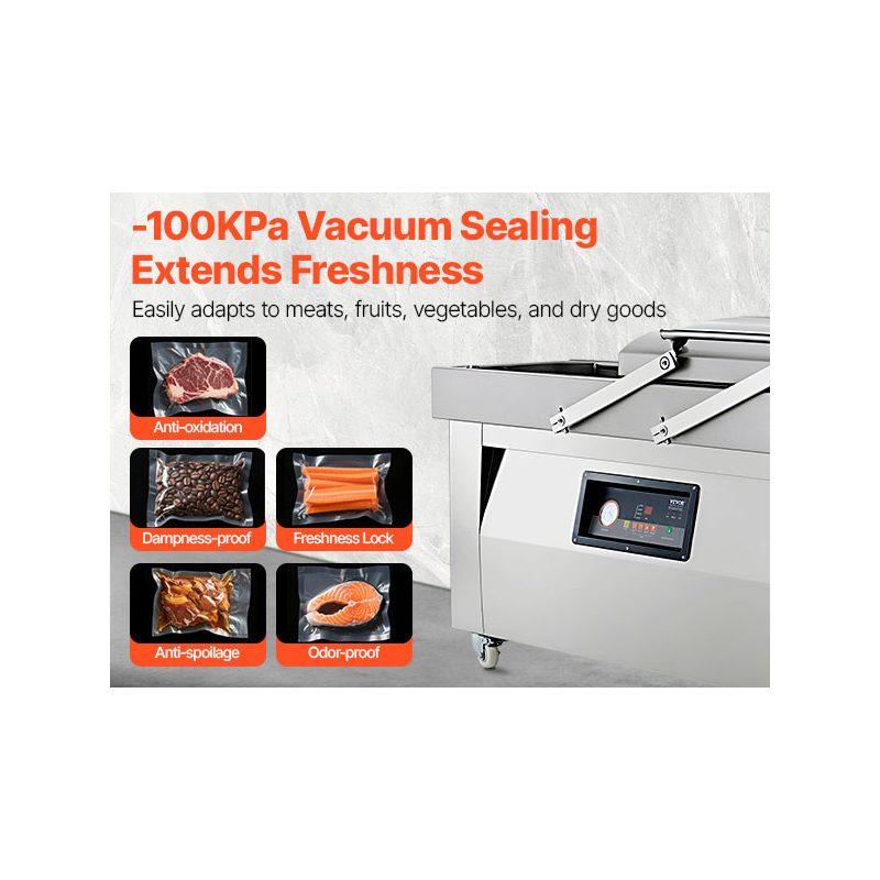 VEVOR Chamber Vacuum Sealer, 1200W Sealing Power, Vacuum Packing Machine for Wet Foods, Meats, Marinades and More, Compact Size with 23.6 in Sealing Length, Applied in Home Kitchen and Commercial Use
