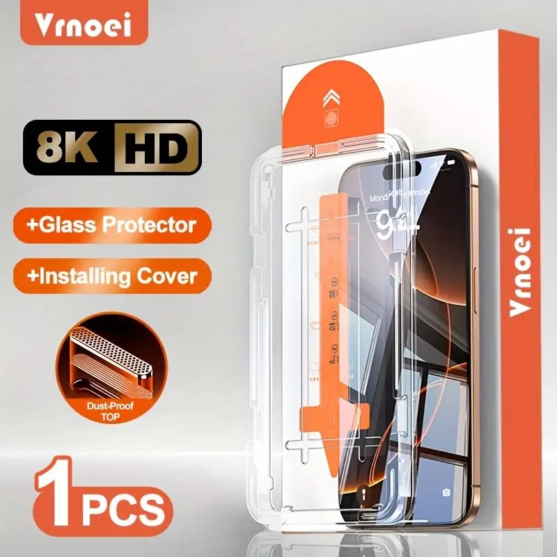 2pcs Full Coverage Tempered Glass Screen Protector for iPhone 17/16/15/14/13/12/11/17 Pro Max/16 Pro Max/17 Pro/15 Pro/Plus/Mini/X/XR/XS Max/Air/7/8, Ultra HD Tempered Glass Film, 9H+ Hardness, Anti-Scratch, Anti-Fingerprint, Case Friendly