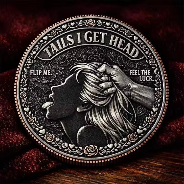 Double Sided Heads I Get Tail Coin Romantic Couple Keepsake Novelty  Anniversary Gift For Boyfriend Girlfriend