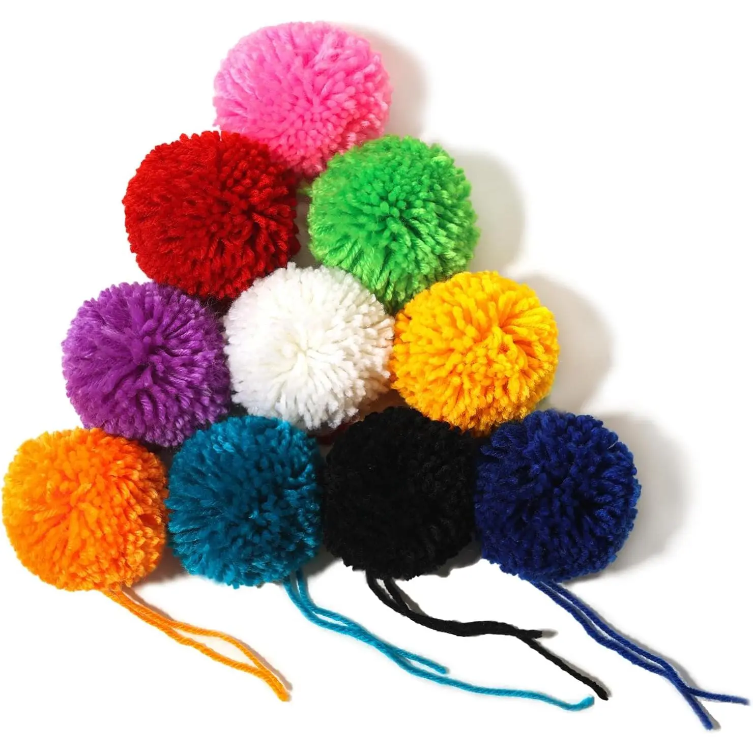 10 Pcs Large Yarn Pom Poms-3 Inch Made to Order Acrylic Yarn Balls for Hats Or Party Decorations-DIY Craft Pompoms (Mixed, 3inch)