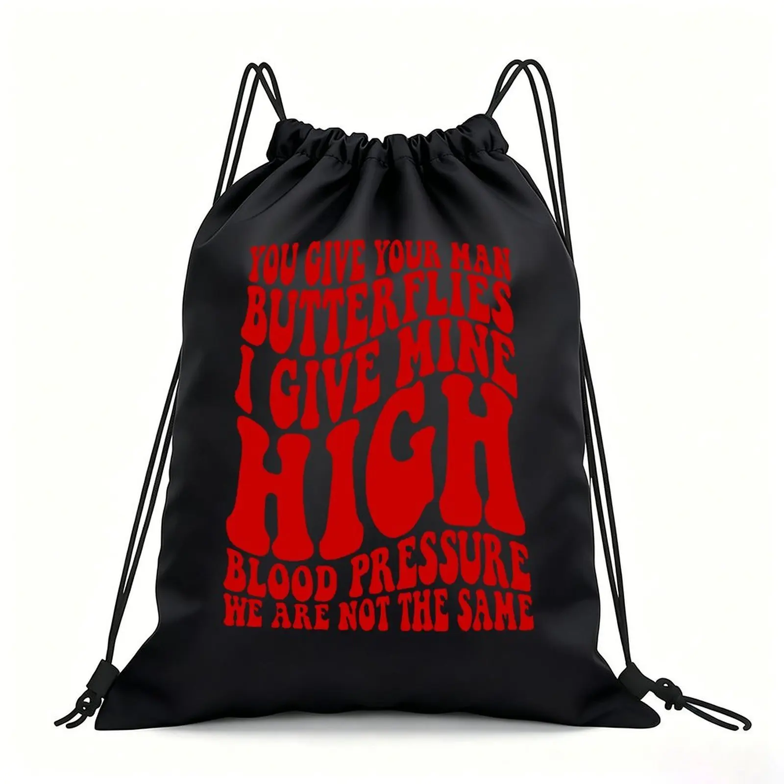 Portable Drawstring Sack Bag with Custom Graphic Print, Waterproof Polyester String Backpack for Gym Workout Swimming Hiking