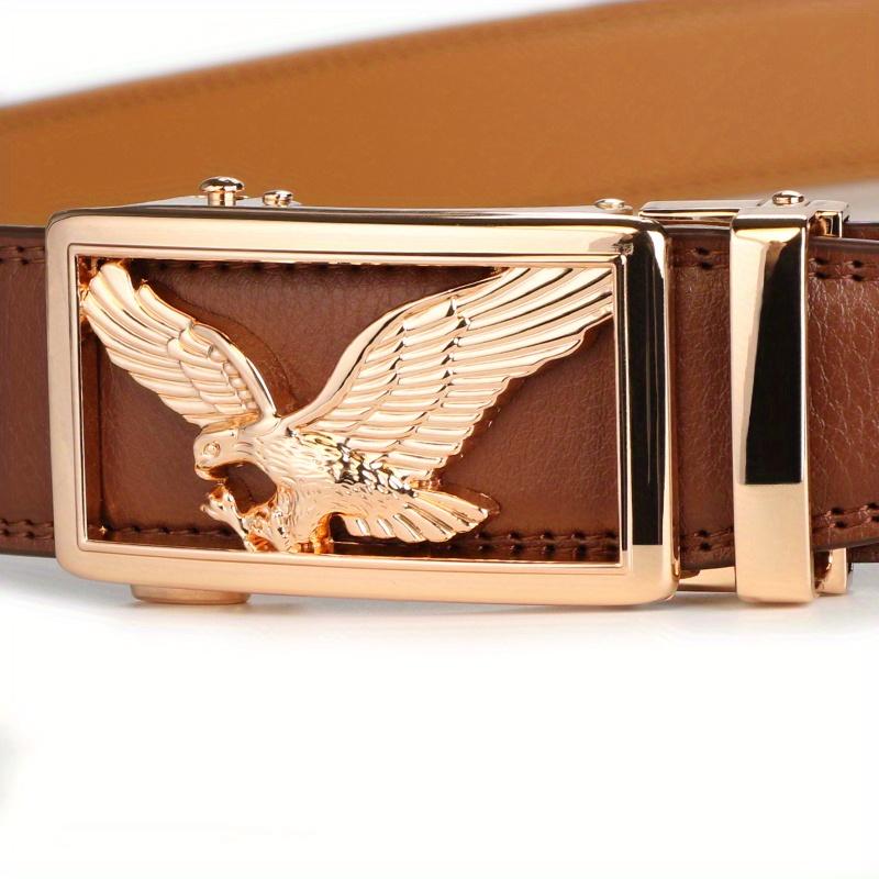Men's Genuine Leather Belt 2-Piece Set with Automatic Ratchet Buckle Adjustable Comfortable Fit for Business & Casual Wear Perfect Christmas Gift
