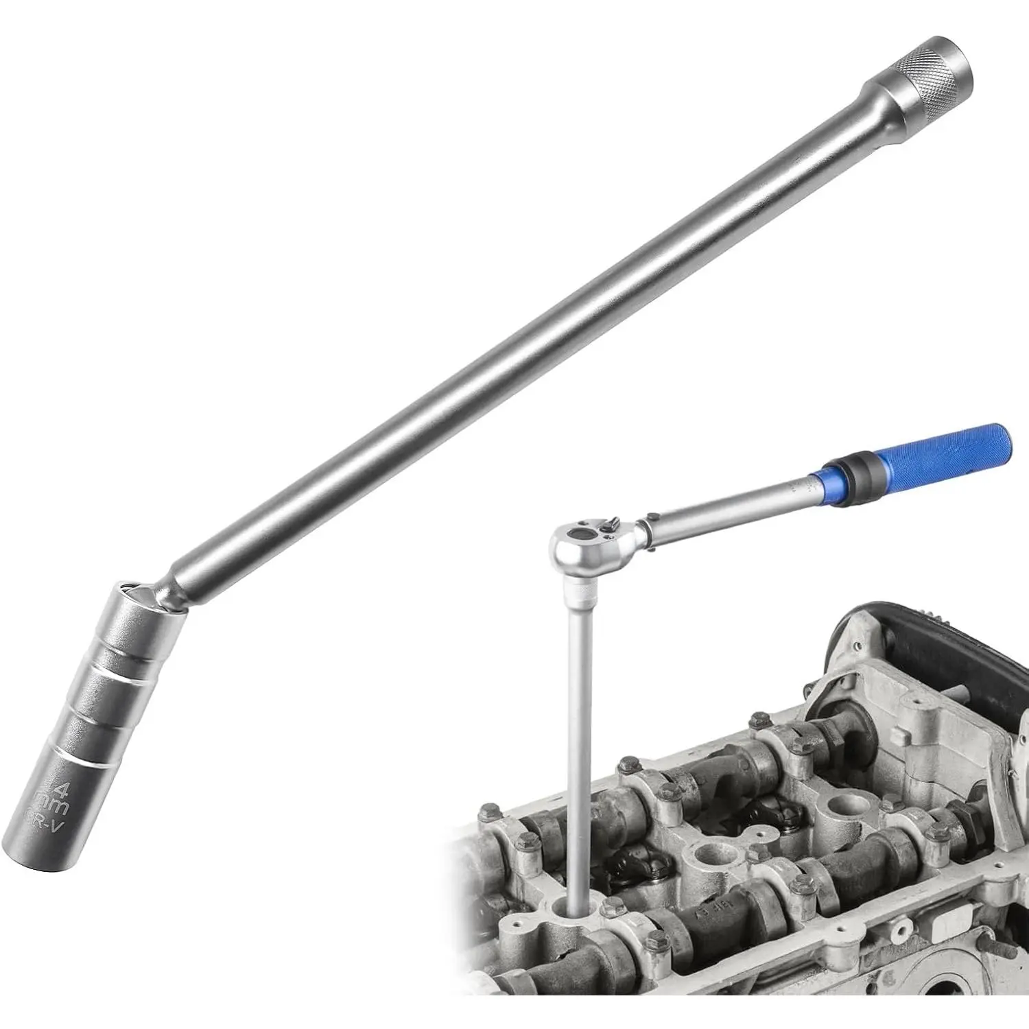 Extended  Spark Plug Socket, 3/8" Drive 12 Point Spark Plug Wrench for Quick Removal & Installation, Spark Plug  for  ,  Accessories