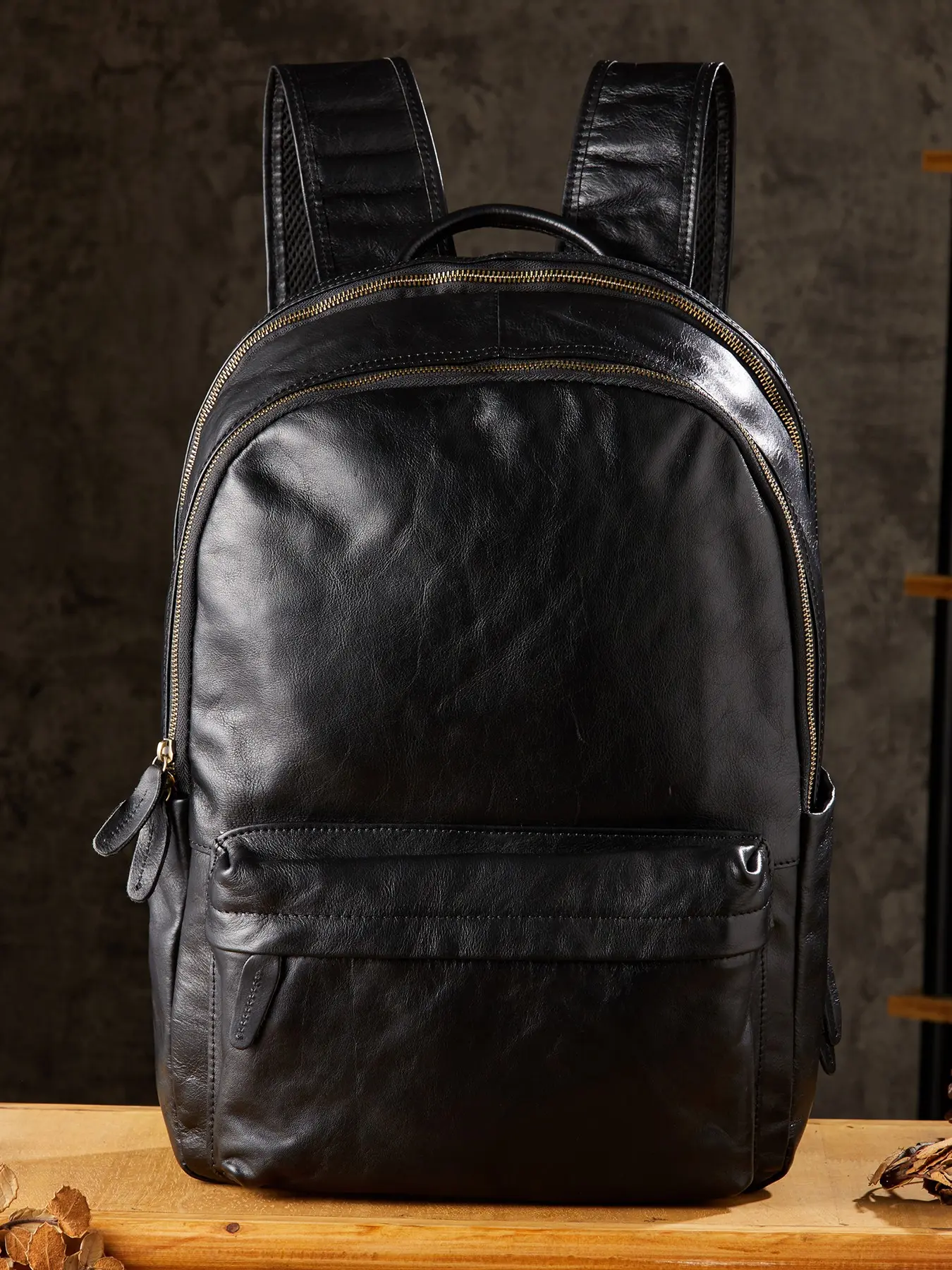 Handmade Vegetable-Tanned Leather Men's Casual Backpack, Vintage Genuine Leather, Large Capacity Travel Bag, Fashion Laptop Bag, Leather Backpacks