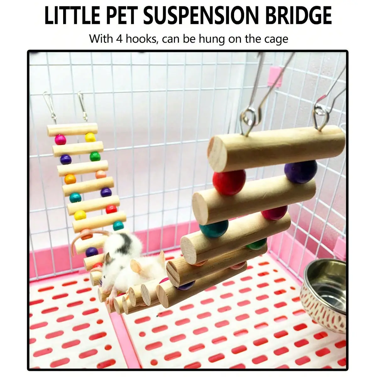 Small Pet Suspension Bridge, Hamster Swing, Parrot Seesaw, Sugar Glider Climbing Ladder, Small Pet Climbing Cloud Ladder