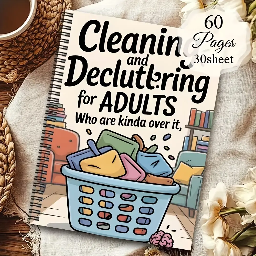 1 Aesthetic ADHD Cleaning Plan Spiral Notebook, Planner, Household Cleaning Schedule and Checklist, Day/Week/Month/Year Housekeeping Notebook, Housewife Professional House Management Journal, Family Organization System,