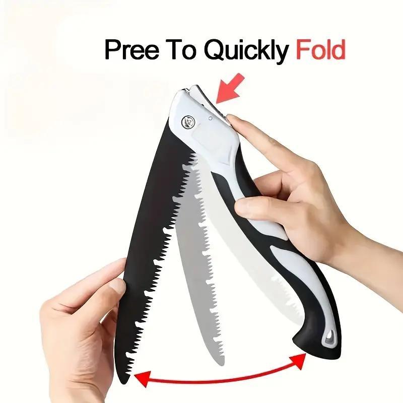 Foldable Hand Saw, Portable Mini Saw, Multifunctional Quick Folding Saw for Home Decoration, Gardening, Woodworking and Camping, Hand Tools, Saw Blades