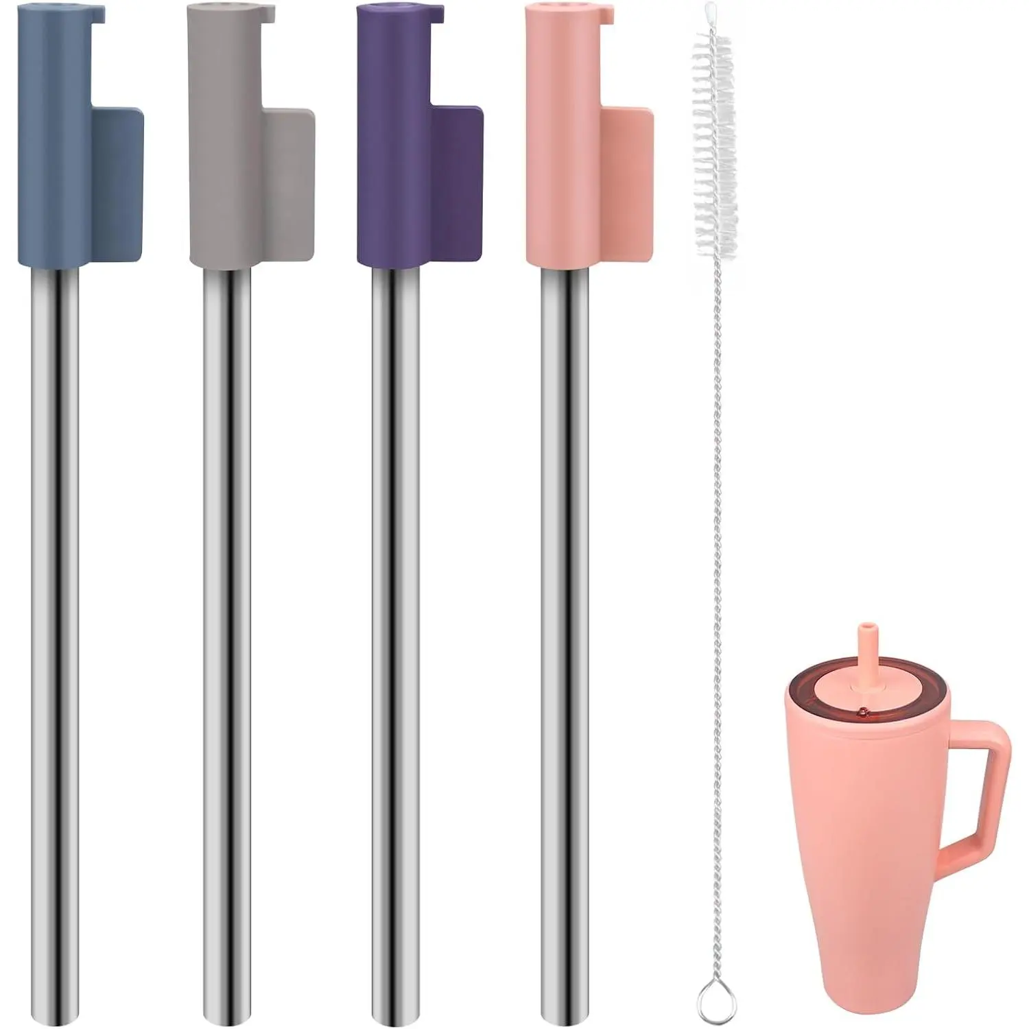 Straws for Brumate  40 oz Tumbler, 4 Colours with 1 Brush (4 Pack for 40oz)