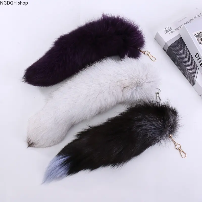 Fluffy Faux Fur Tail Keychain, a Soft Keyring and Bag Charm for Women's Casual Daily Wear Accessories, Fluffy Tails, Key Ring Charm, Soft Faux Fur