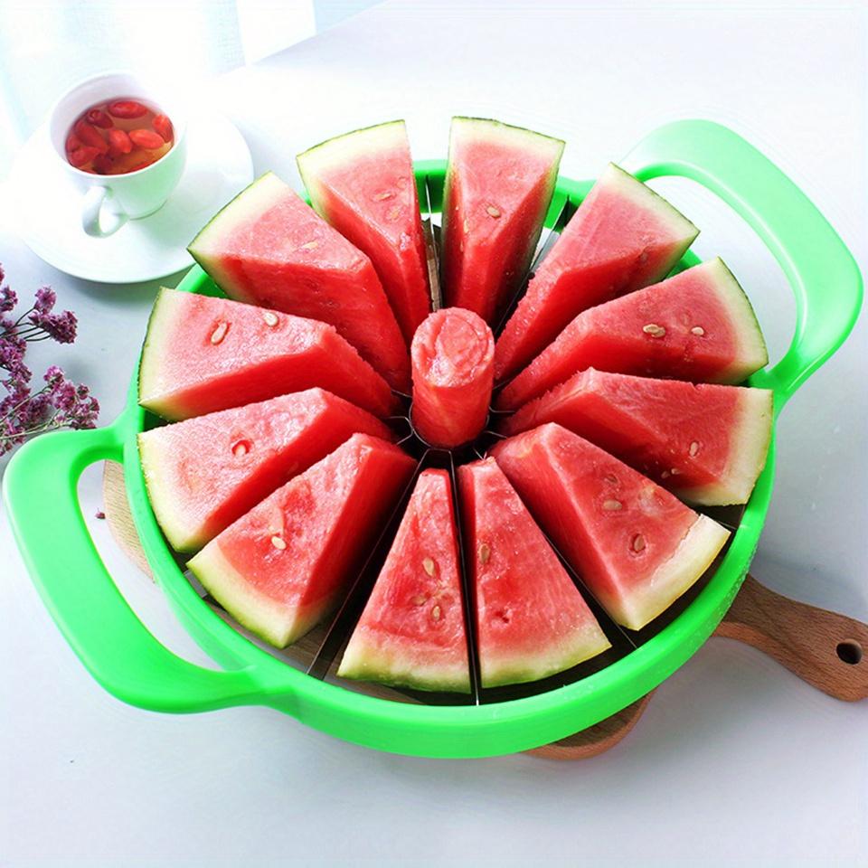 Easy-Grip Stainless Steel Manual Fruit Vegetable Slicer, Vegetable Cutting Slicer, Large Cutter for Perfect Watermelon Cantaloupe Slices, Ideal Kitchen Utensils for Home Use